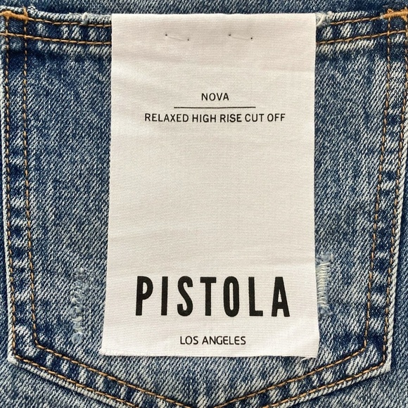 PISTOLA Nova Relaxed High Rise Cut Off Denim Shorts NEW - Picture 6 of 11